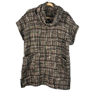 Bryn Walker Metallic Weave Cowl Neck Tunic Top Dress Size Medium Knit Casual